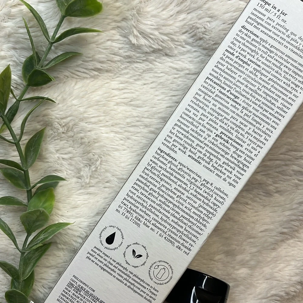 NEW Philosophy Hope in a Jar Instant Glow Peeling Mousse 5 Oz